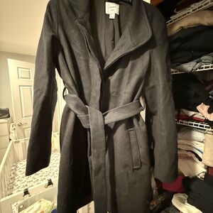 Old Navy Women's Charcoal Belted maternity Trench Coat